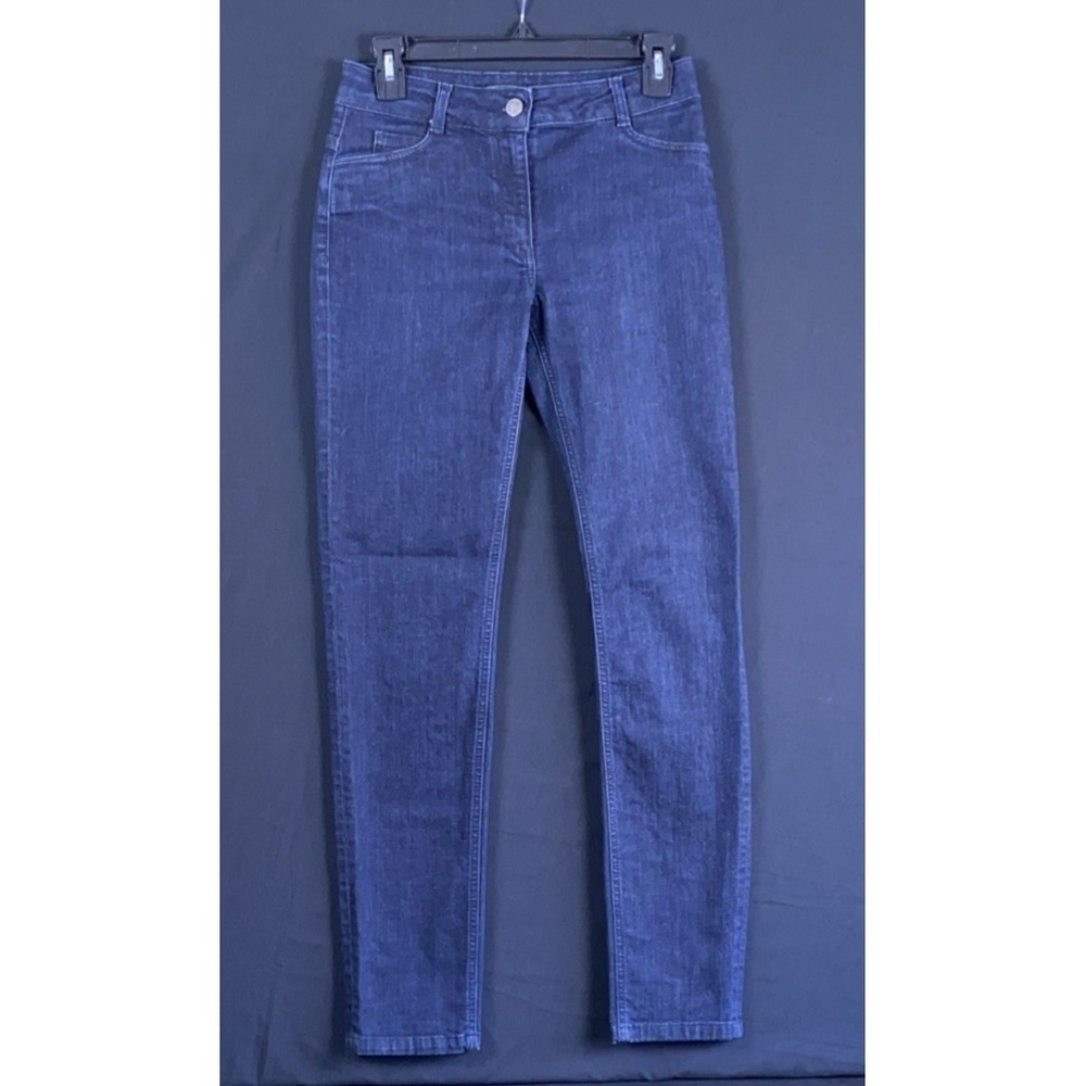 Longchamp Dark Denim Straight Blue Jeans Women's Sz 5.5 US/36 EU 28x31 Luxury